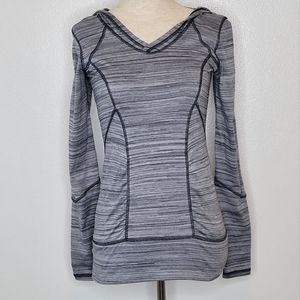 Zella | Grey and black long sleeve active hoodie top Size XS